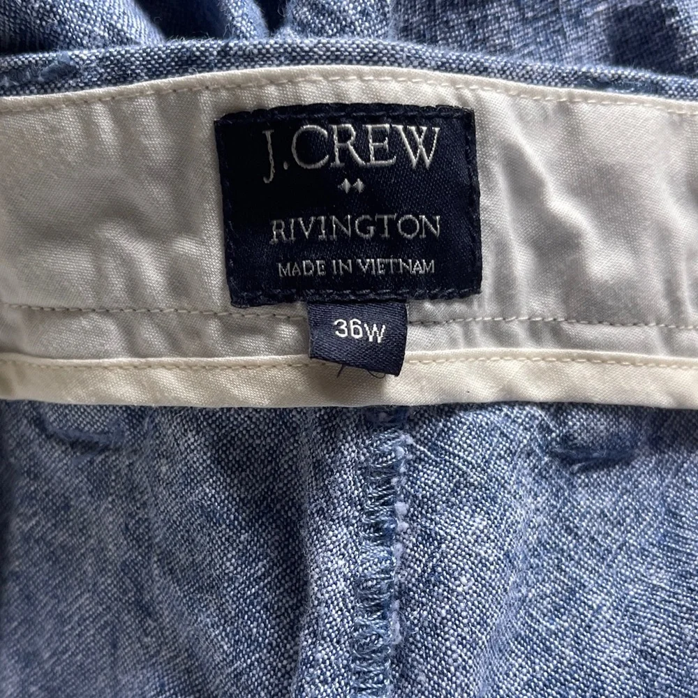 J. Crew Rivington Cotton Linen Chambray Blue‎ Shorts